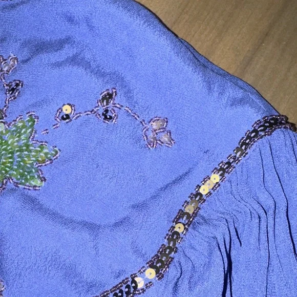 Free People Bali Golden Sun Embellished Beaded Party Mini Dress - Picture 5 of 5